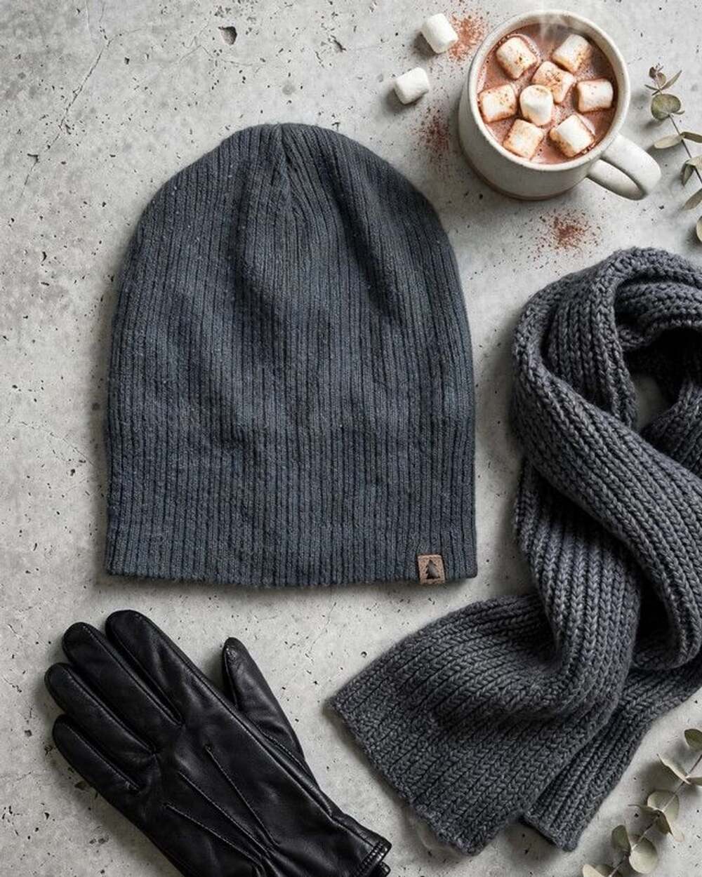 George Dark Gray Fleece Beanie